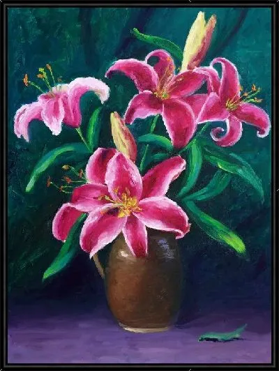 Картина Лилии в вазе