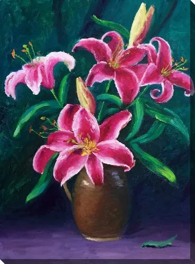 Постер Лилии в вазе