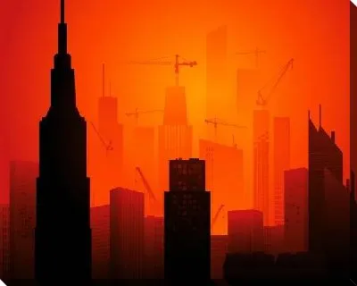 Постер Стройка высотных зданий