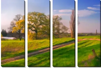 Модульная картина Дорога на холме