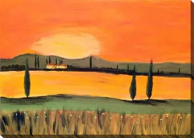 Картина маслом Золотистый пейзаж №2