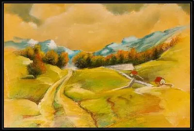 Картина Осенний пейзаж с холмами