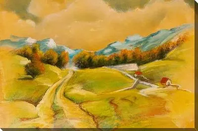 Картина маслом Осенний пейзаж с холмами