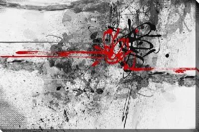 Абстрактная композиция с красным акцентом в центре