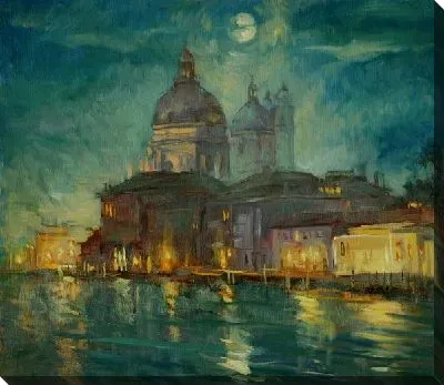 Картина маслом Ночной город №2