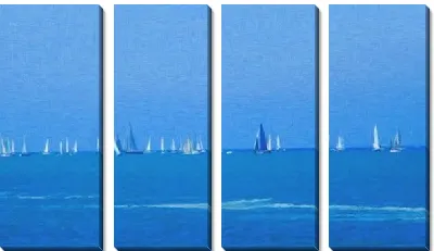 Модульная картина Парусники в океане №2