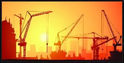 Картина Строительные краны