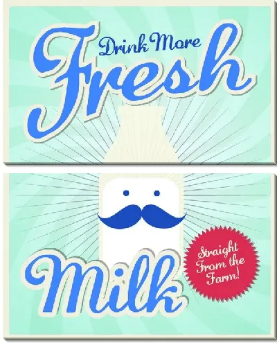 Модульная картина Реклама молока