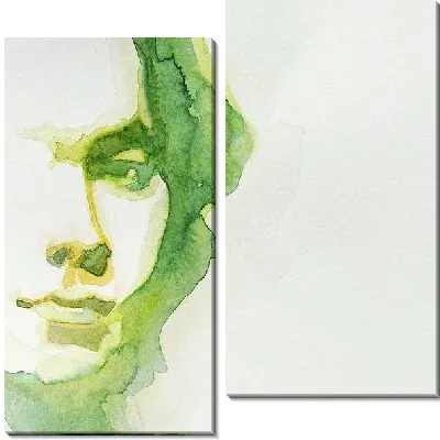 Модульная картина Портрет в зеленых тонах