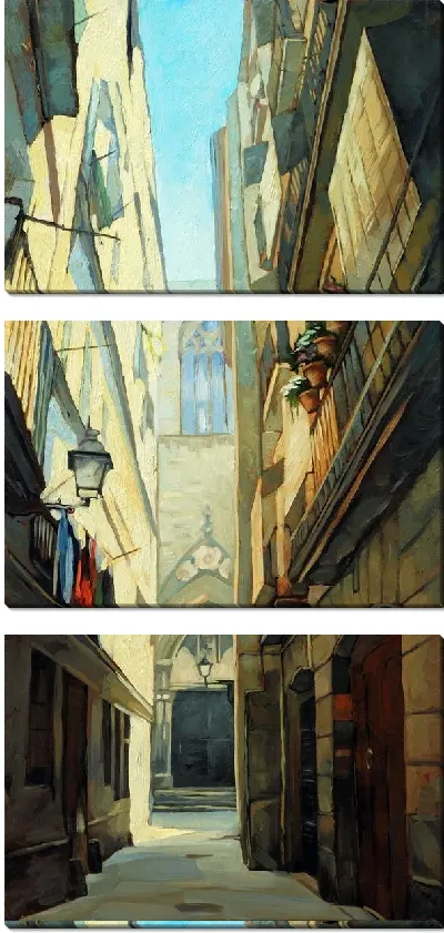 Модульная картина Улица в Барселоне