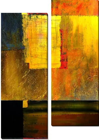 Модульная картина Абстракция в золотых тонах