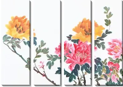 Модульная картина Цветы на ветке