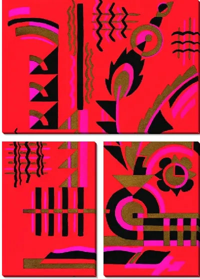 Картина Композиция с красными оттенками