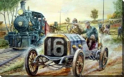 Картина маслом Старинный автомобиль