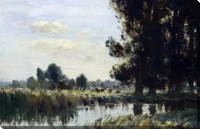 Картина Река возле леса