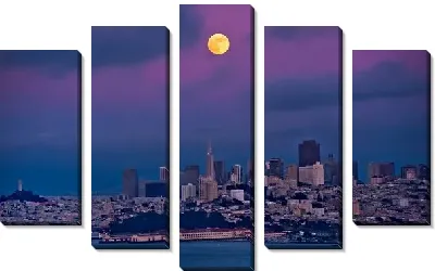 Модульная картина Сан-Франциско ночью