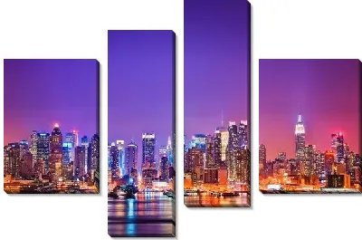 Модульная картина Нью-Йорк ночью