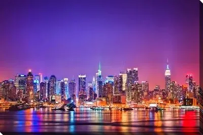 Постер Нью-Йорк ночью