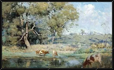 Картина Коровы на берегу реки