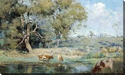 Картина Коровы на берегу реки