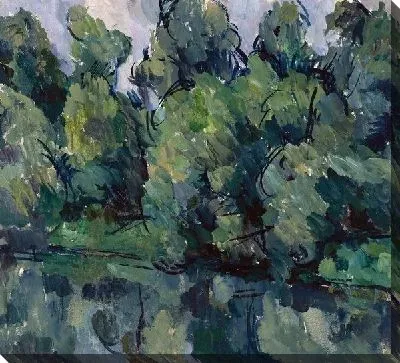 Картина Деревья на берегу озера