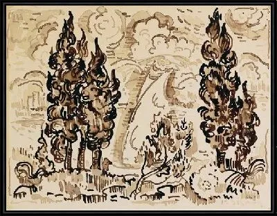 Картина Кипарисы у реки