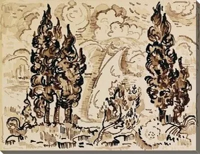 Картина Кипарисы у реки