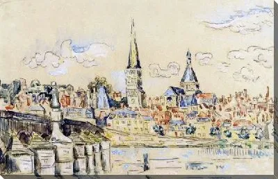 Картина Город на берегу реки