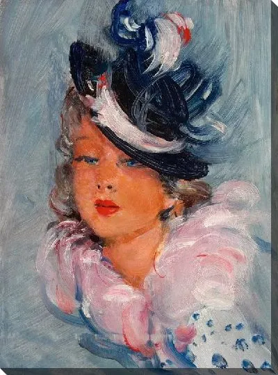 Картина Элегантная дама в боа их перьев