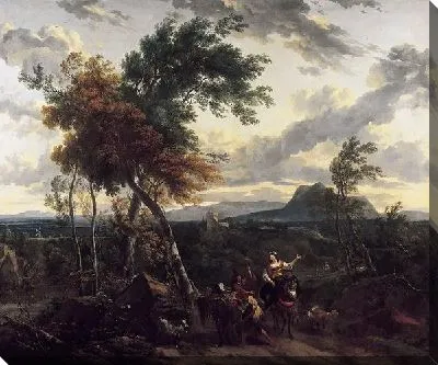 Картина Вечерний пейзаж с фигурами