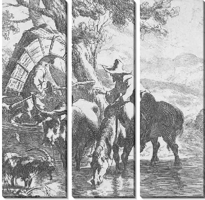 Картина Мальчик на деревянном мосту