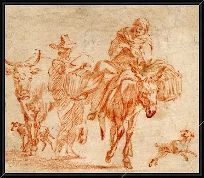 Крестянская семья на дороге