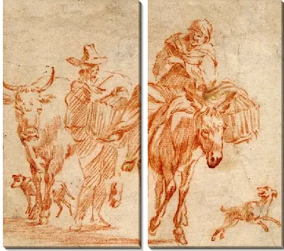 Крестянская семья на дороге