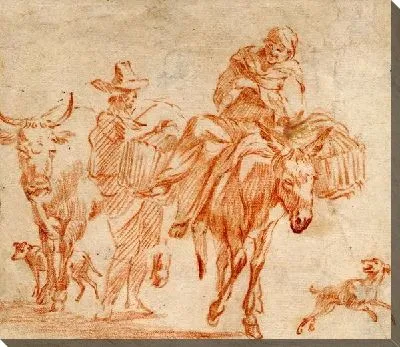 Крестянская семья на дороге