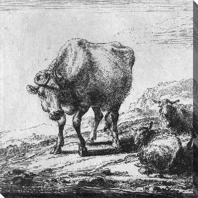 Картина Корова и две овцы