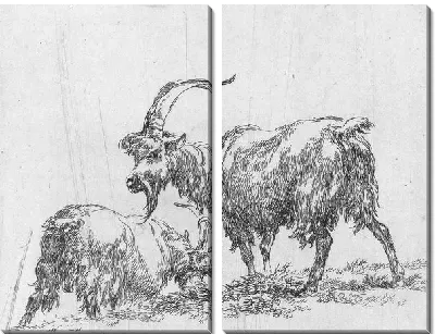 Итальянский пейзаж со стадом и пастухами