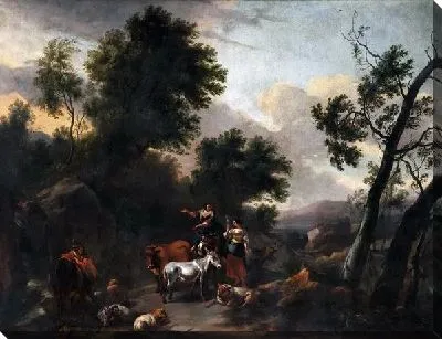 Картина Итальянский пейзаж с пастухами