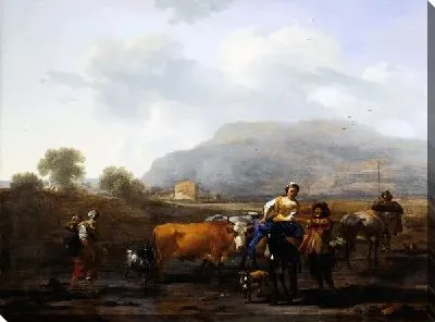 Картина Итальянский пейзаж с путниками