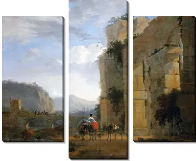 Картина Итальянский пейзаж с руинами акведука