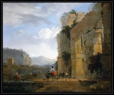Картина Итальянский пейзаж с руинами акведука