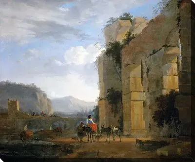 Картина Итальянский пейзаж с руинами акведука