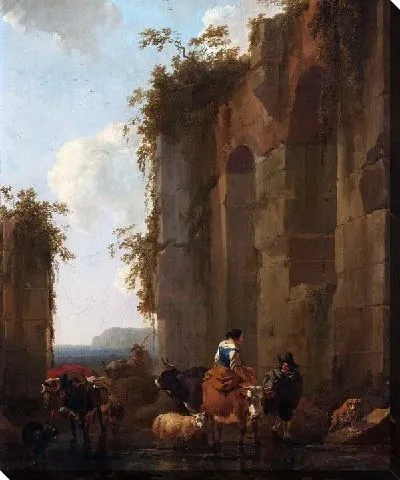 Картина Итальянский пейзаж с руинами