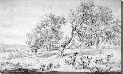 Картина Пейзаж со стадом и пастухом