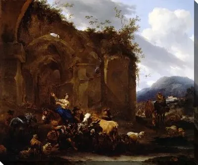 Картина Пастухи со стадом и кузнец у римских руин