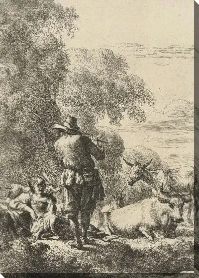 Постер Пастух, играющий на флейте