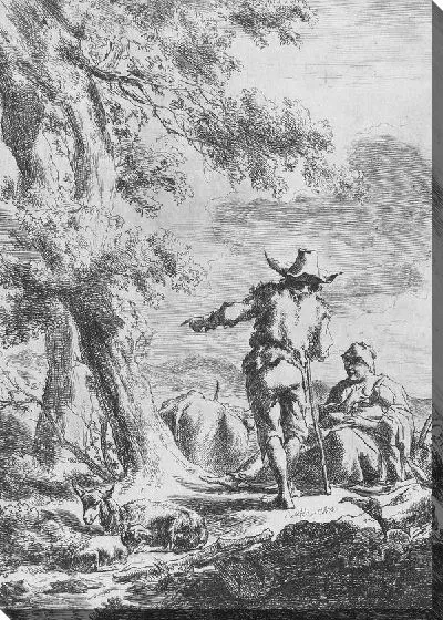 Картина маслом Пастух и пастушка с младенцем