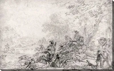 Картина маслом Охота на кабана