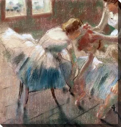 Картина Три танцовщицы готовятся к занятиям