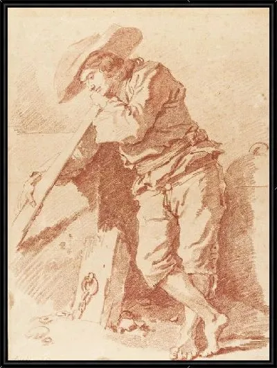 Картина Рыбак, опёршийся на весло