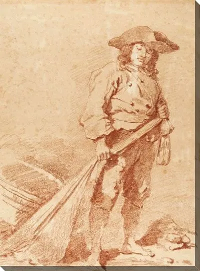 Картина Рыбак, тянущий сеть
